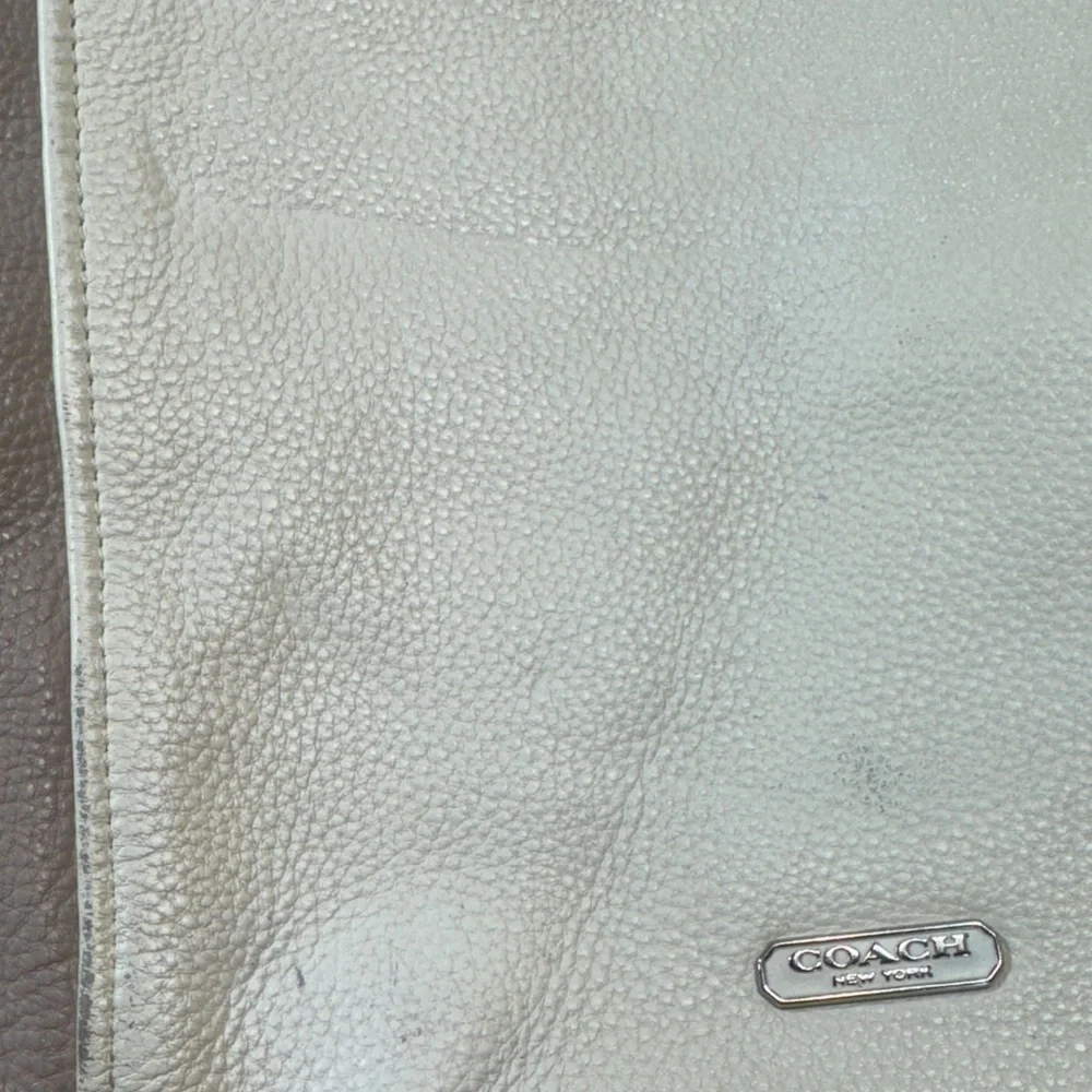 Auth COACH Park Color Block Hobo F31304 Cream Gray Leather - Handbag